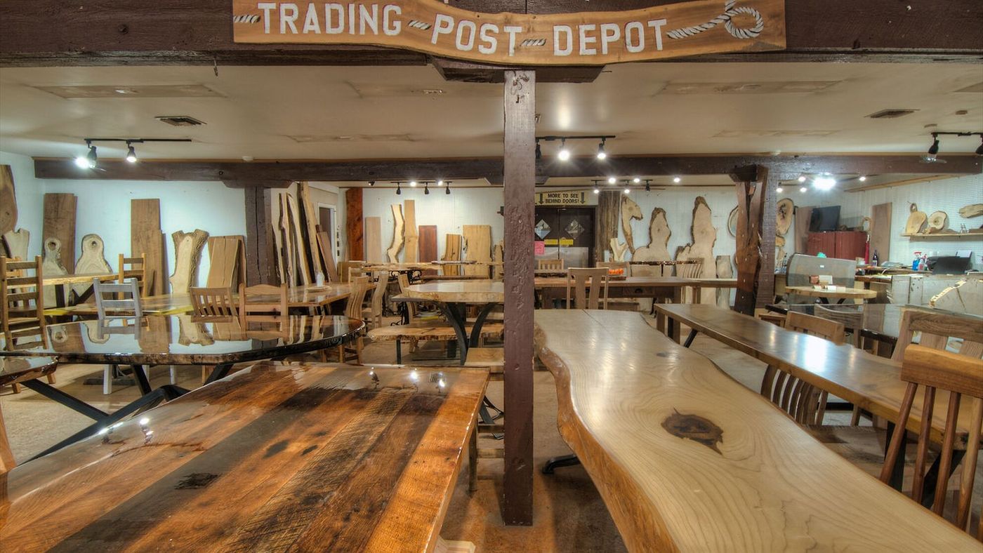 Rustic live edge wood table by Trading Post Depot